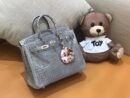 爱马仕 Birkin 25cm 巴黎灰 一级尼罗鳄 银扣 原版蜜蜡线 顶级手工