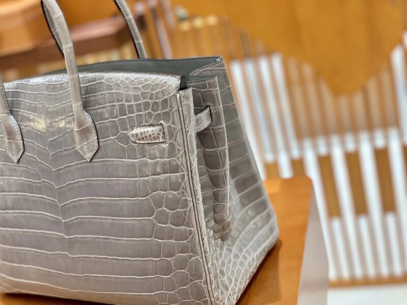 爱马仕 Birkin 35cm 巴黎灰 银扣 一级皮 尼罗鳄鱼皮 臻品级别 - Image 4
