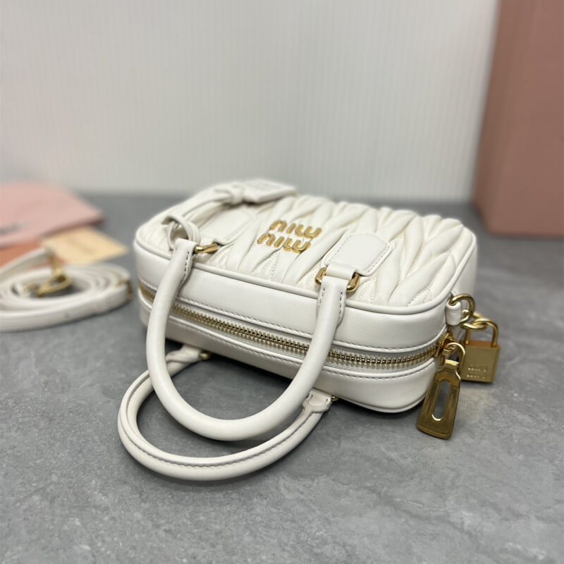 miumiu缪缪TooPretty系列5BB123保龄球手袋白色 - Image 5