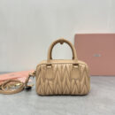 miumiu缪缪TooPretty系列5BB123保龄球手袋棕色