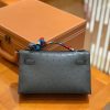 爱马仕 Mini Kelly一代 锡器灰 南非KK级鸵鸟皮 金扣 原版蜜蜡线 顶级手工缝制
