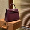 爱马仕 Kelly 25cm 波尔多酒红 仿蜥蜴皮 巨蜥 顶级手工缝制 金扣