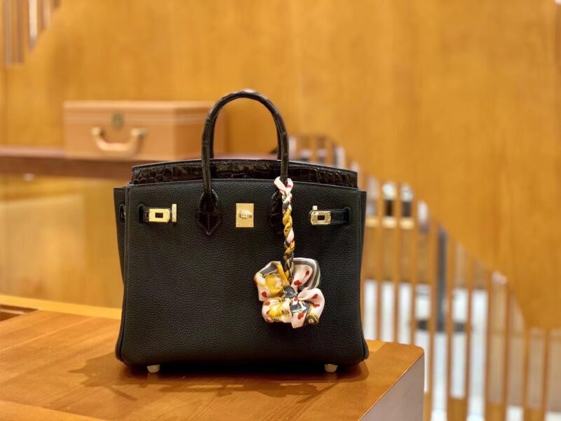 爱马仕 Birkin Touch 25cm 经典黑 鳄鱼皮拼Togo皮 金扣 原版蜜蜡线 顶级手缝