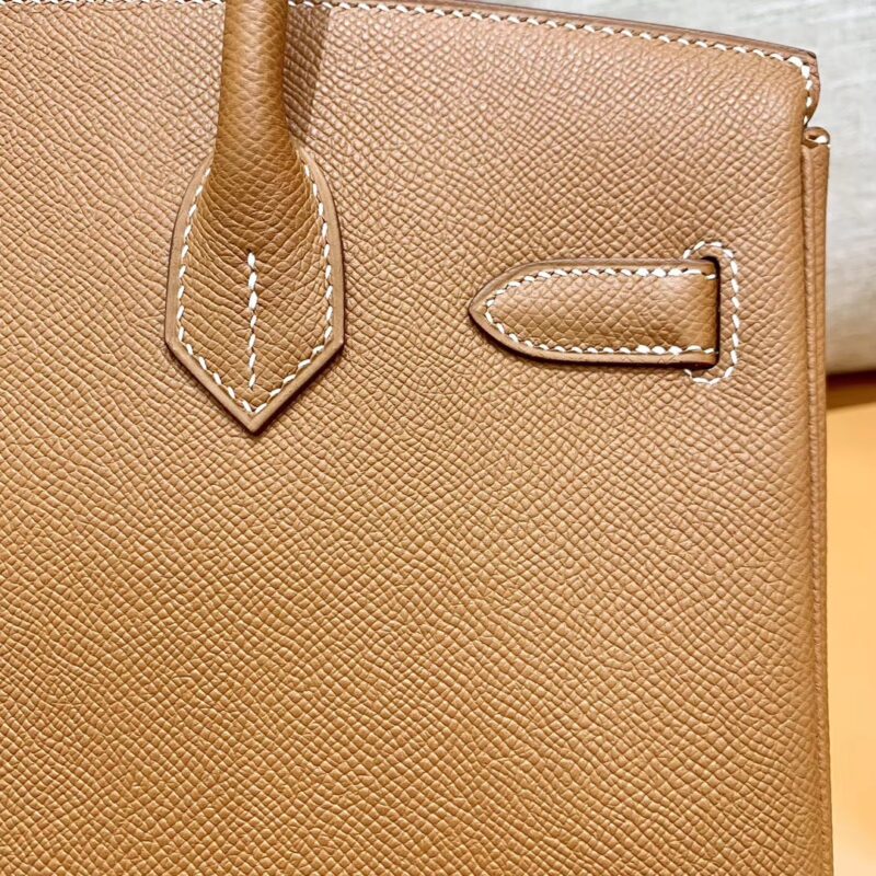 爱马仕 Birkin 铂金包 金棕色 掌纹牛皮 金扣 30cm 高订版本 - Image 4