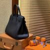 爱马仕 Birkin 铂金包 经典黑 鳄鱼皮拼德国togo牛皮 全手工缝制 金扣 30cm