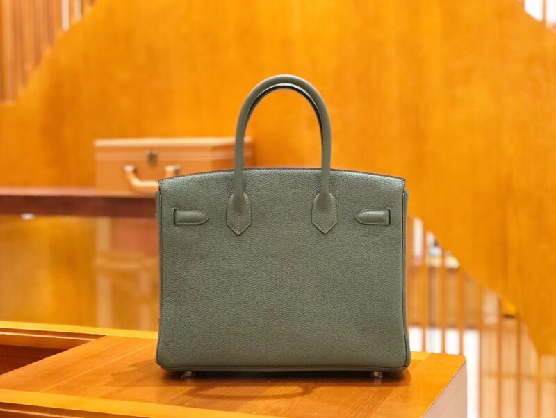 爱马仕 Birkin 30cm togo牛皮 杏仁绿 银扣 全手工缝制 - Image 3