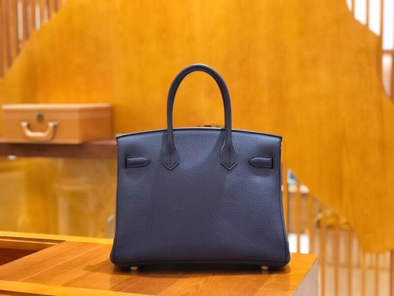 爱马仕 Birkin 30cm 鸢尾蓝 Togo小牛皮 金扣 原版蜜蜡线 顶级手工缝制 - Image 2