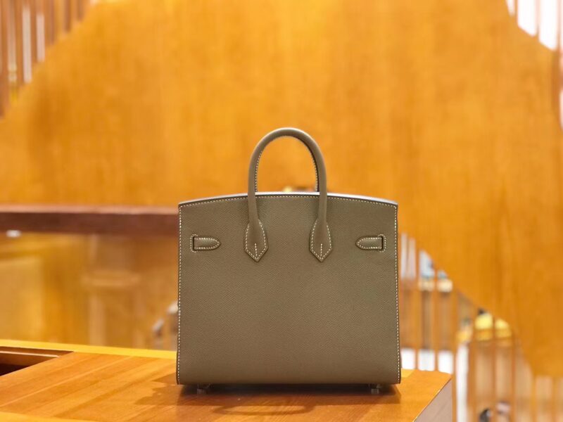 爱马仕 Birkin 25cm 大象灰 Epsom 掌纹小牛皮 银扣 原版蜜蜡线 顶级手缝 - Image 3