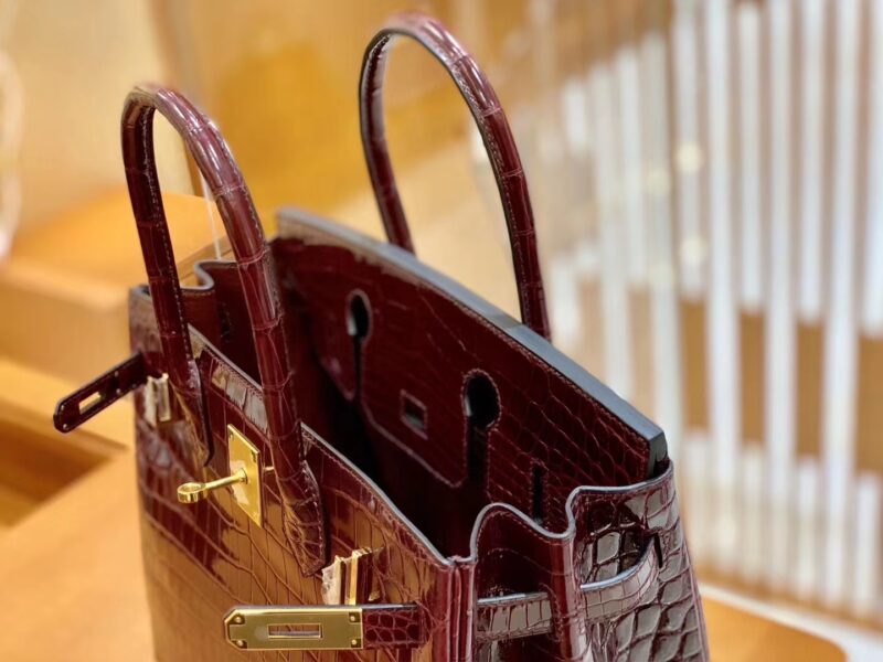 爱马仕 Birkin 30cm 波尔多酒红 尼罗鳄鱼皮 金扣 原版蜜蜡线 顶级手缝 现货 - Image 6