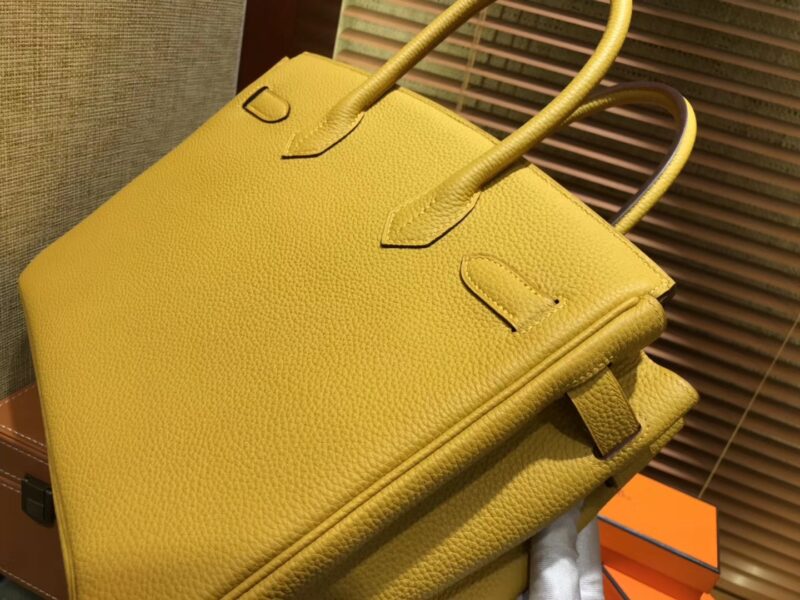 爱马仕 Birkin 30cm ( 铂金包) Togo小牛皮 9D 琥珀黄 原版蜜蜡线 全手工缝制 - Image 5