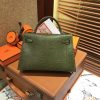 爱马仕 迷你2代 mini Kelly 丛林绿 仿蜥蜴皮 全手工缝制 19cm