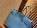 爱马仕 Birkin铂金包 北方蓝 德国小牛皮 进口原料 顶级手工缝制 金扣 30cm