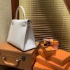 爱马仕 Kelly 凯莉包 奶昔白 德国进口 Epsom 掌纹牛皮 全手缝蜡线 金扣 28cm