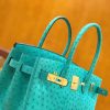 爱马仕 新增现货 Birkin 30cm 维罗纳绿 南非KK级鸵鸟皮 金扣 原版蜜蜡线 顶级手工缝制