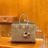 爱马仕 Birkin Touch 25cm 斑鸠灰 鳄鱼皮拼牛皮 全手工缝制