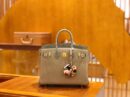 爱马仕 Birkin Touch 25cm 斑鸠灰 鳄鱼皮拼牛皮 全手工缝制