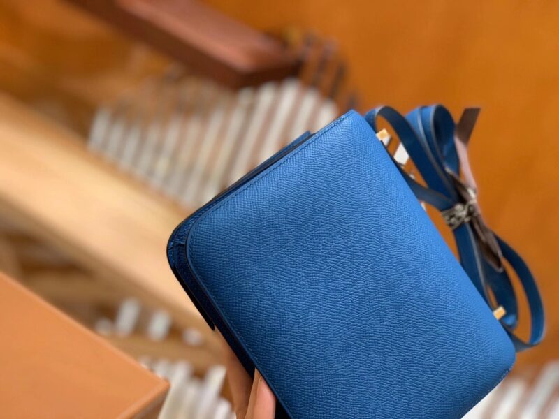 爱马仕 Constance 18cm 伊滋密尔蓝 原厂牛皮 金扣 原版蜜蜡线 顶级手工缝制 - Image 9