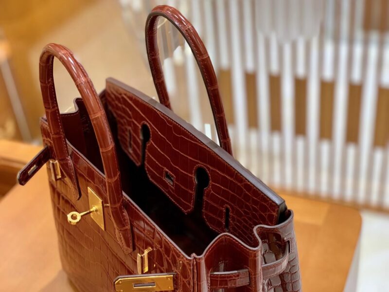 爱马仕 Birkin 30cm 板栗棕 蜜糖棕 金扣 一级皮 尼罗鳄鱼皮 臻品级别 - Image 4