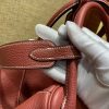 爱马仕 Lindy琳迪包 酒红色 德国进口togo牛皮 全手工缝制 银扣 30cm