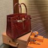 爱马仕 Birkin铂金包 板栗棕 一级皮 尼罗鳄鱼 进口原料 顶级手缝工艺 30cm
