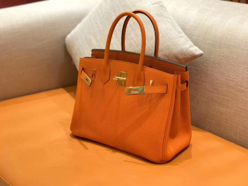 爱马仕 新增现货 birkin 铂金包 经典橙 德国进口小牛皮 金扣 30cm - Image 9