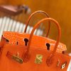 爱马仕 Birkin Touch 火焰橙 鳄鱼皮拼牛皮 全手工缝制 30cm