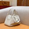 爱马仕 Lindy 琳迪包 奶昔白 Togo进口牛皮 全手工缝制 银扣 30cm 现货