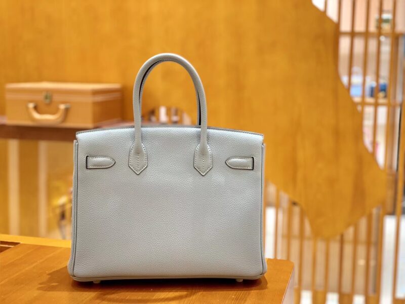爱马仕 Birkin 30cm 冰川蓝 银扣 德国进口togo 牛皮 全手工缝制 - Image 5