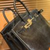 爱马仕 Birkin 25cm 经典黑 野生蜥蜴巨蜥 奢侈尖端 金扣