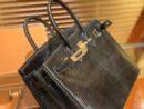 爱马仕 Birkin 30cm 经典黑 野生蜥蜴皮 巨蜥 金扣