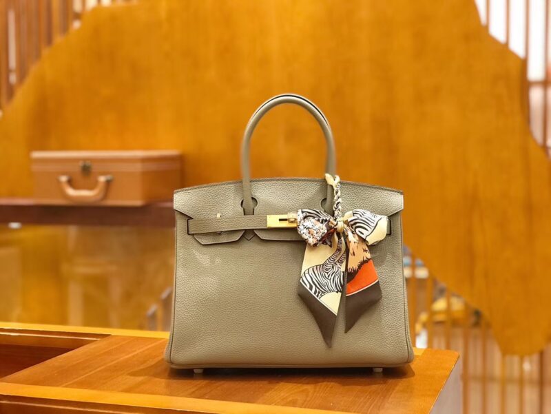 爱马仕 Birkin 30cm 斑鸠灰 Togo小牛皮 金扣 原版蜜蜡线 顶级手工缝制