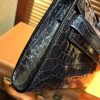 爱马仕 Kelly cut 手包 风暴蓝 亮面鳄鱼 金扣 31cm
