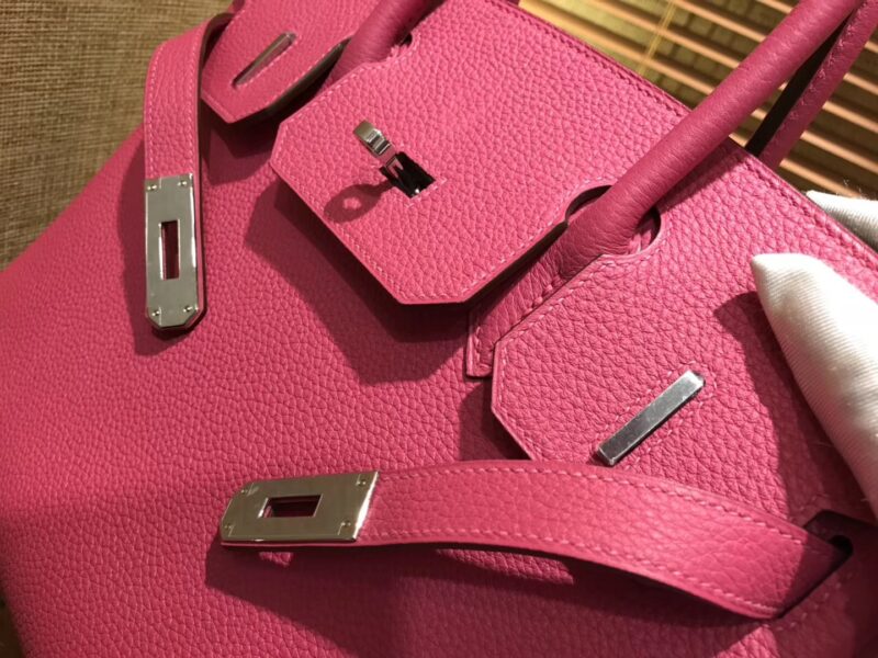 爱马仕 Birkin 30cm ( 铂金包) Togo小牛皮 玉兰粉 原版蜜蜡线 全手工缝制 - Image 6