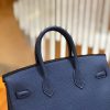 5a415194abd5f6f.jpg 爱马仕 Birkin 25cm 玛瑙蓝 明蓝色 Togo小牛皮 银扣 原版蜜蜡线 顶级手工缝制