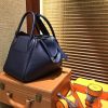 爱马仕 Lindy琳迪包 午夜蓝 德国进口togo牛皮 全手工缝制 30cm