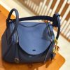 爱马仕 Lindy 琳迪包 玛瑙蓝 银扣 26cm