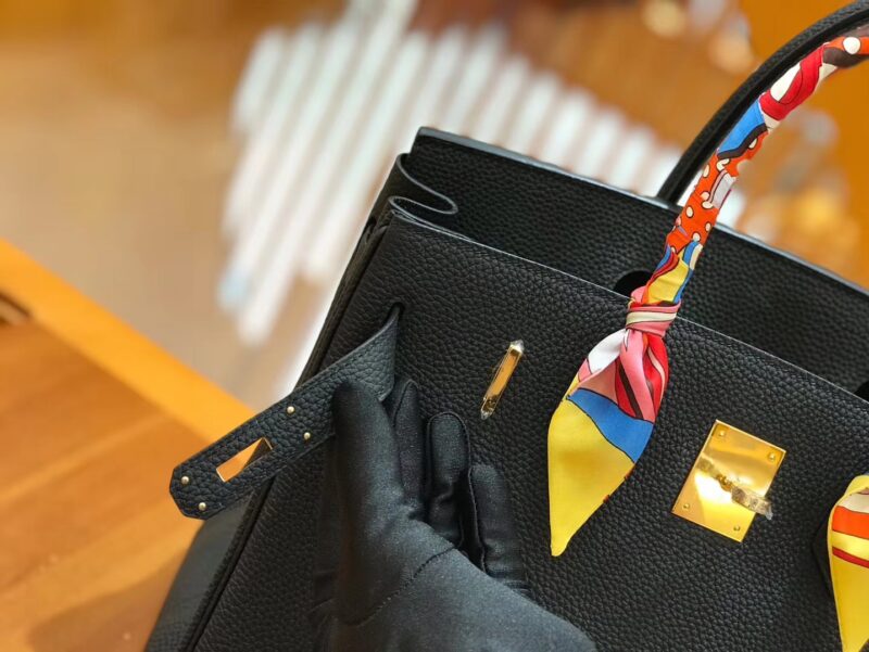 爱马仕 Birkin 30cm 经典黑金 Togo小牛皮 颈纹 金扣 原版蜜蜡线 顶级手工缝制 - Image 9