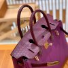 爱马仕 Birkin 30cm. Touch 系列 哑光鳄鱼皮拼牛皮 葡萄紫 高订版本