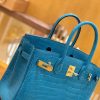 爱马仕 Birkin 30cm 伊滋密迩蓝 金扣 尼罗 雾面 两点 鳄鱼皮 全手工