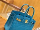 爱马仕 Birkin 30cm 伊滋密迩蓝 金扣 尼罗 雾面 两点 鳄鱼皮 全手工