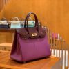 爱马仕 Birkin 30cm. Touch 系列 哑光鳄鱼皮拼牛皮 葡萄紫 高订版本