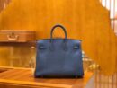 爱马仕 Birkin 25cm 玛瑙蓝 明蓝色 Togo小牛皮 银扣 原版蜜蜡线 顶级手工缝制