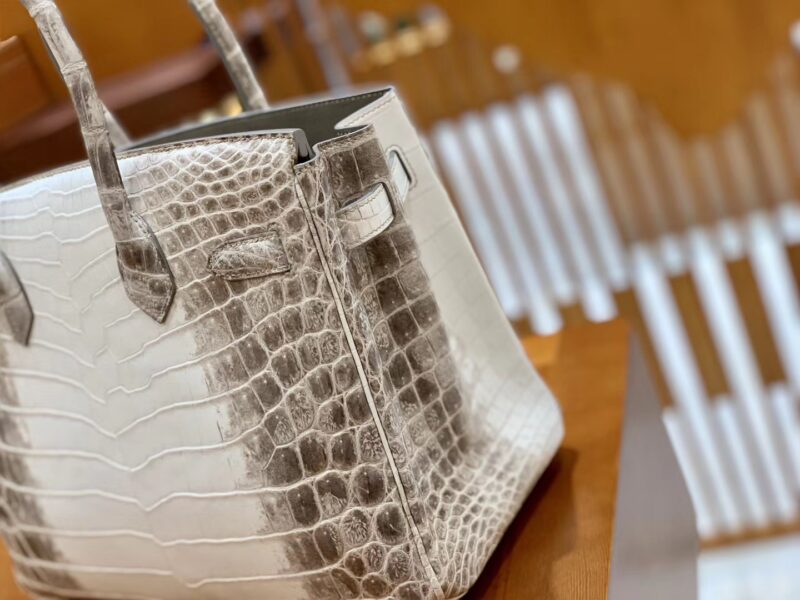 爱马仕 Birkin 30cm 喜马拉雅 一级尼罗鳄鱼皮 银扣 原版蜜蜡线 顶级手工缝制 - Image 4