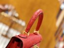 爱马仕 Kelly 28cm 爱心红 金扣 鸵鸟皮 全手工缝制