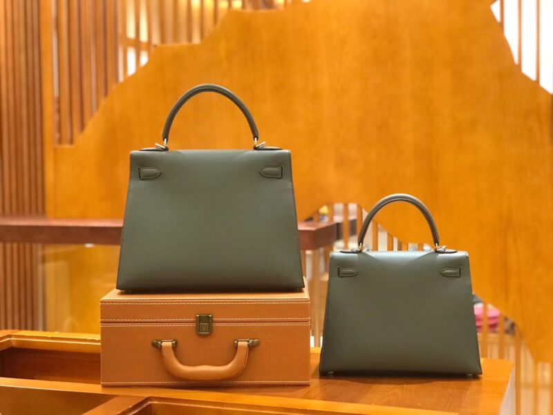爱马仕 Kelly 28cm 锡器灰 掌纹牛皮 全手工缝制 - Image 6