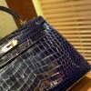 爱马仕 Kelly 凯莉包 午夜蓝 一级皮 尼罗鳄鱼皮 顶级全手工缝制 金扣 28cm