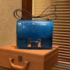 爱马仕 Constance 23cm 伊滋密尔蓝 一级尼罗鳄鱼皮 顶级手缝工艺 金扣