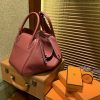 爱马仕 Lindy琳迪包 石榴红 德国进口togo牛皮 全手工缝制 银扣 30cm