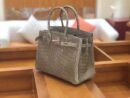 爱马仕 新增现货 birkin 铂金包 斑鸠灰 一级鳄鱼皮 30cm