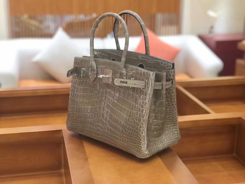 爱马仕 新增现货 birkin 铂金包 斑鸠灰 一级鳄鱼皮 30cm - Image 9